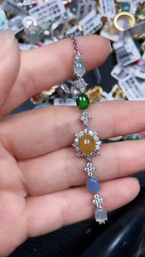 颈饰银S925镶嵌翡翠0877