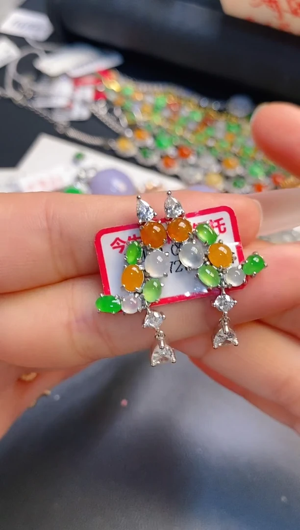 银S925镶嵌戒指翡翠天然