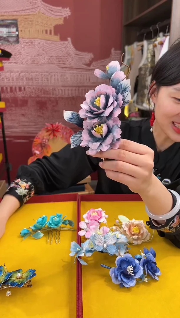 【闪购商品】刺绣非遗绒花（发饰）