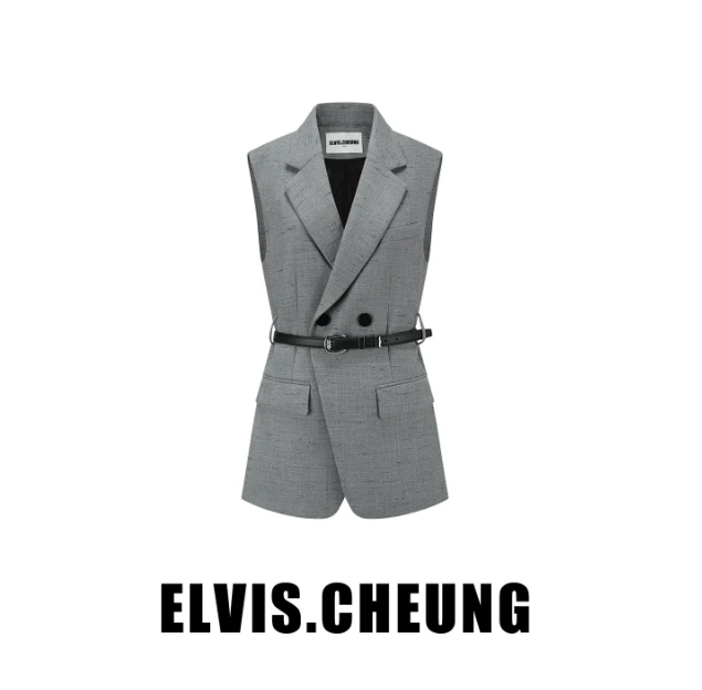 ELVIS.CHEUNG 斜纹精纺平驳领马甲 E25AW14015