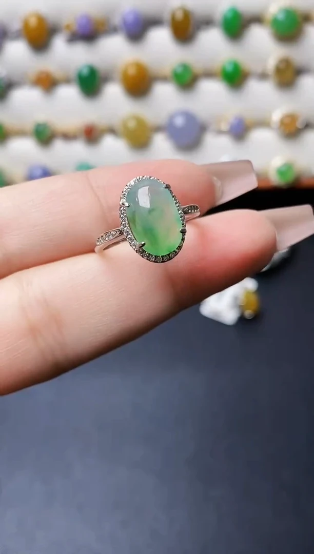 银S925镶嵌戒指翡翠1195