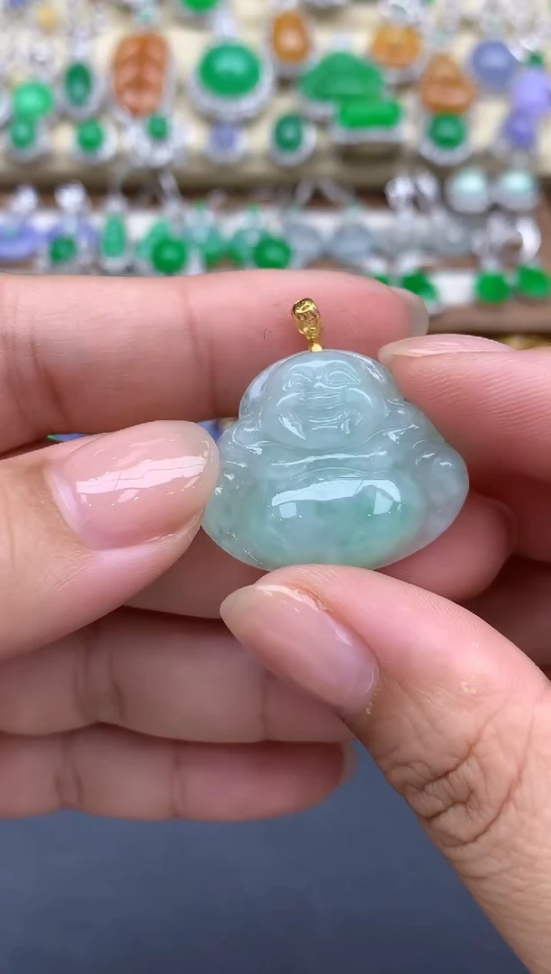 翡翠18K金镶嵌颈饰162-春日珠宝