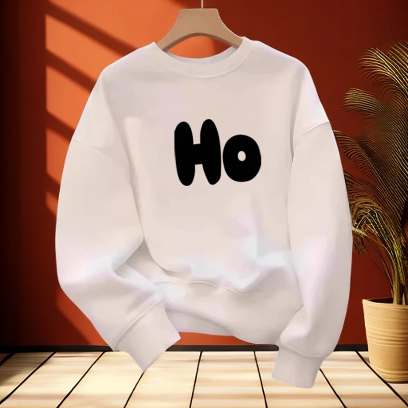 仓石一树字母印花圆领卫衣男士秋冬潮流ins宽松百搭套头休闲上衣