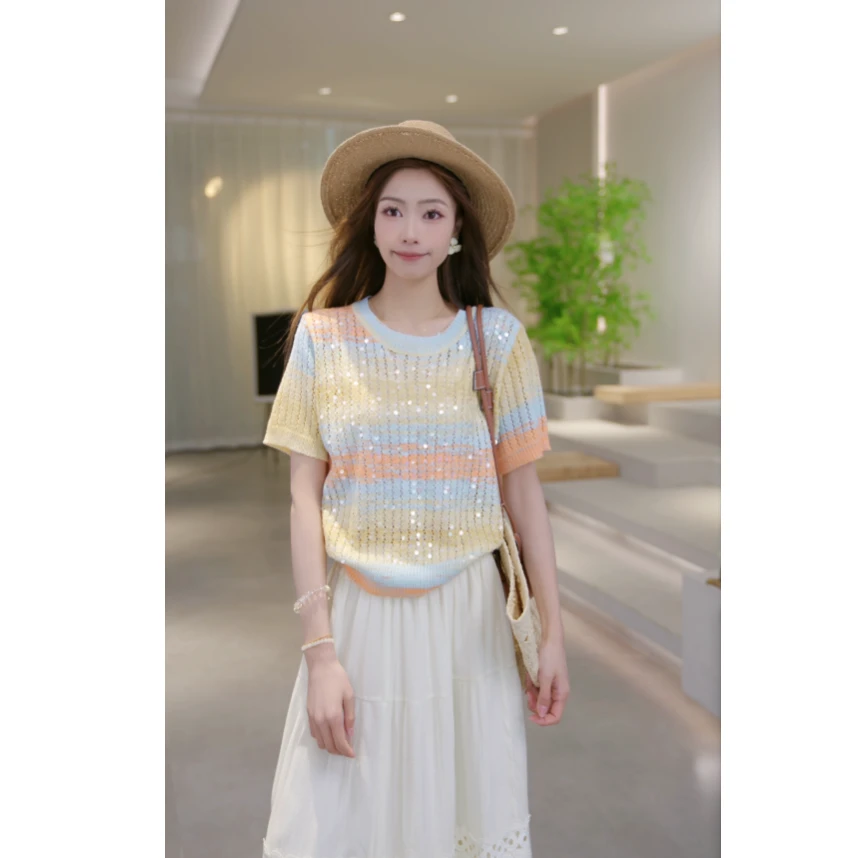 Basic House/百家好春夏新款韩版时尚针织衫 B0825C50192