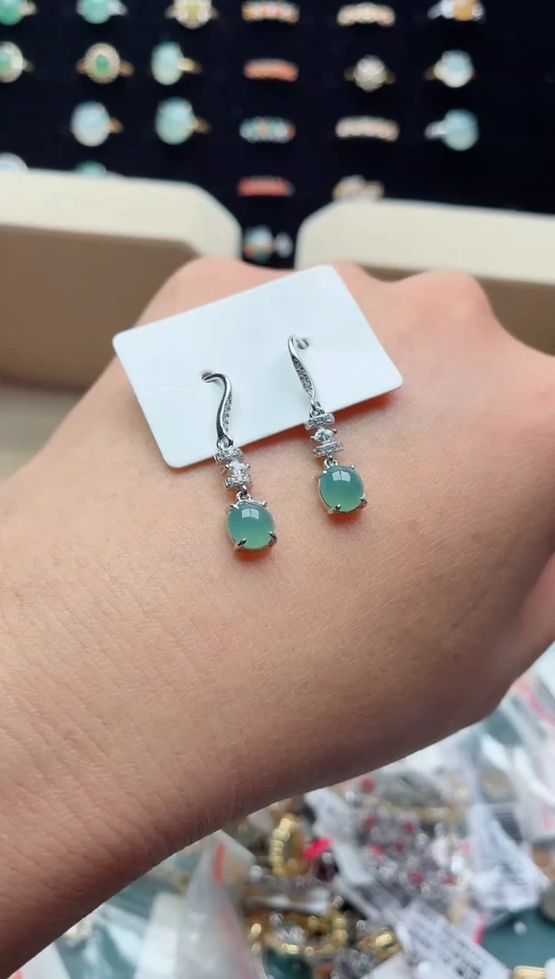 吊坠(不含链)银S925镶嵌翡翠.