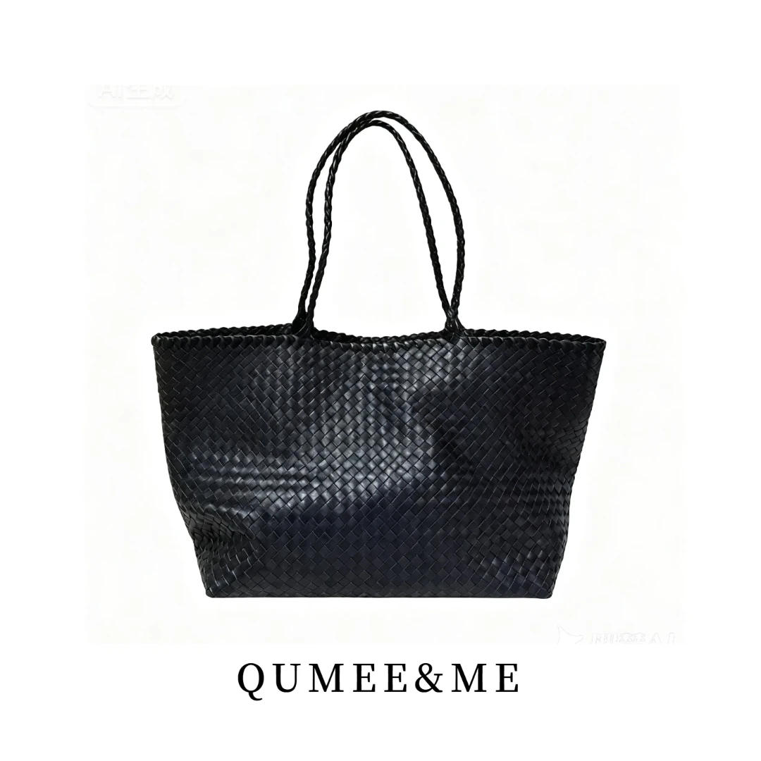 【岳文丽专属】2025新款高级感手工编织托特包百搭大容量通勤包