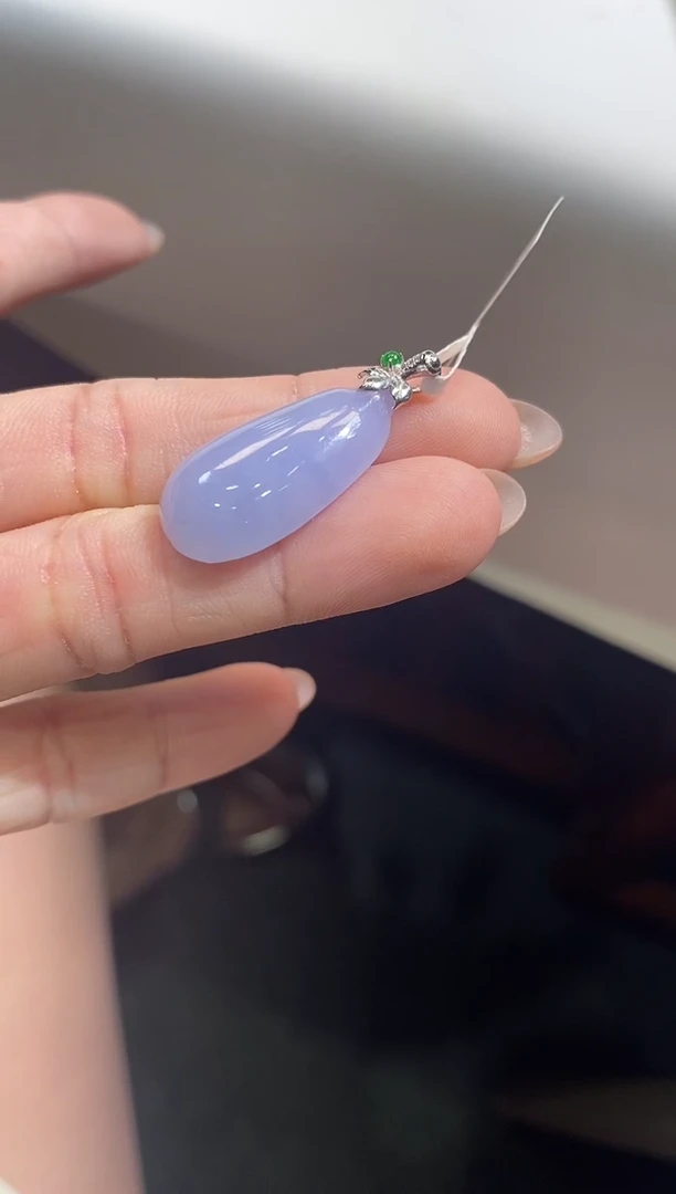翡翠18K金镶嵌吊坠(不含链)福瓜