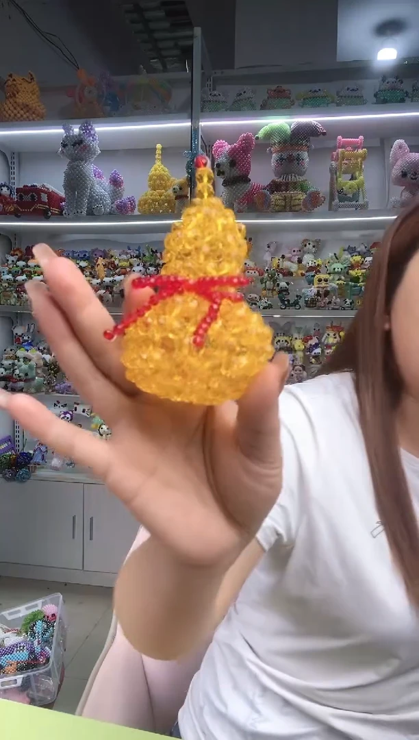 玻璃2505卡8水晶葫芦材料包1套金黄色