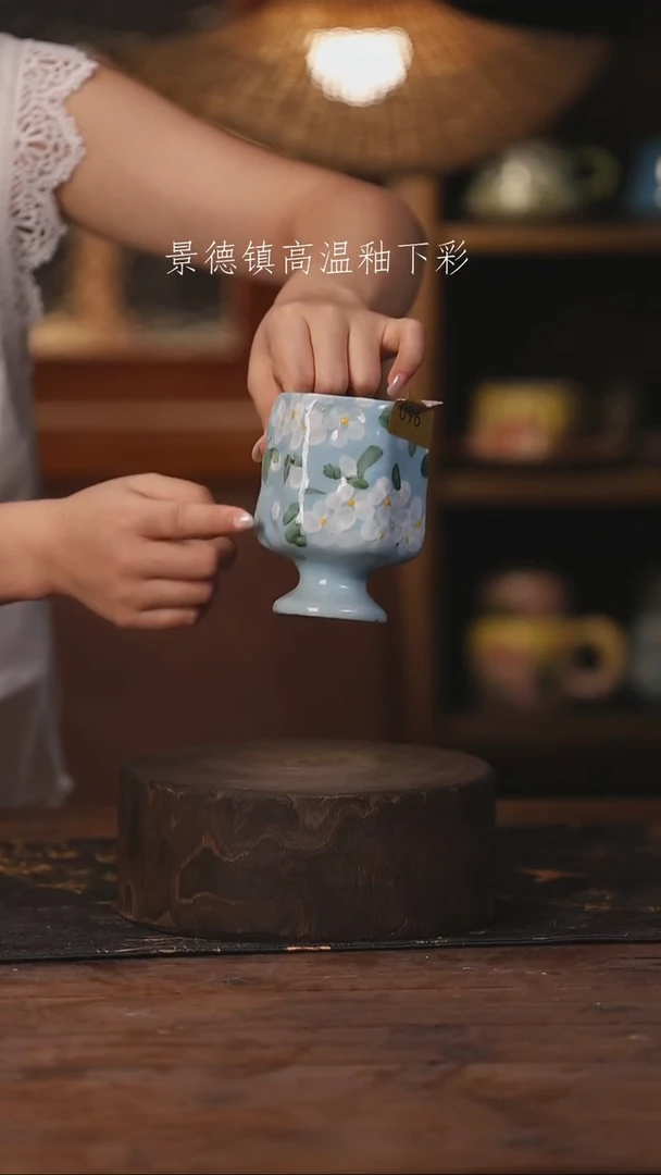 陶瓷景德镇高温釉下手绘陶瓷096