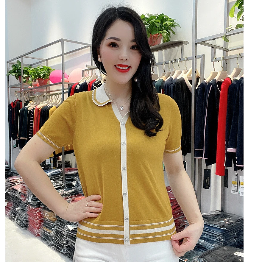 女薄款翻领针织衫HY228715