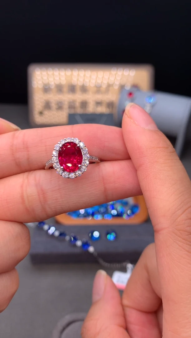 银S925镶嵌戒指红宝石111111