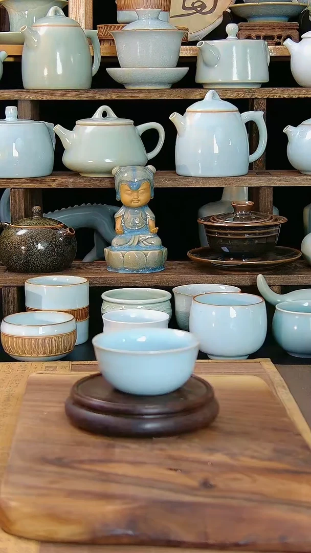瓷片天青支丁鸡缸杯