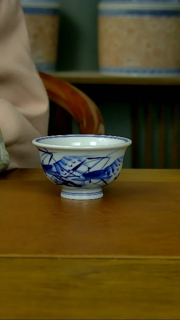 【闪购商品】陶瓷虾趣压手杯