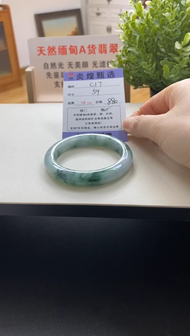 未镶嵌手镯翡翠圈口59编码c17