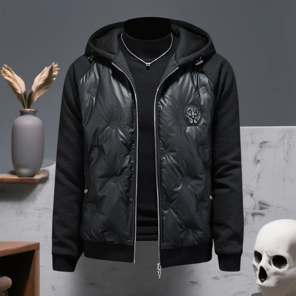 娜罗普西时尚休闲修身连帽羽绒服男士新款冬季防寒保暖休闲外套潮