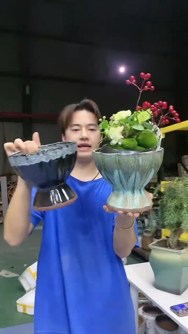 宜兴紫砂粗陶花盆
