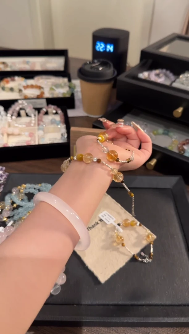 水晶手链银S925镶嵌金霸大综合x1732