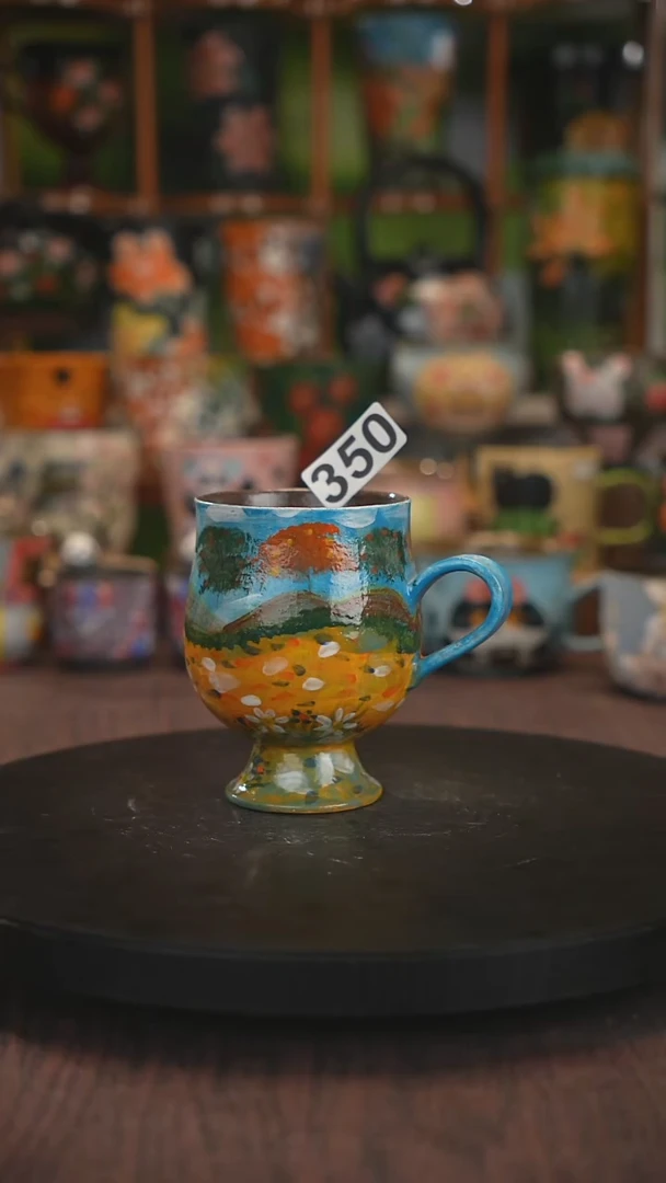 紫砂油画手绘釉下彩350