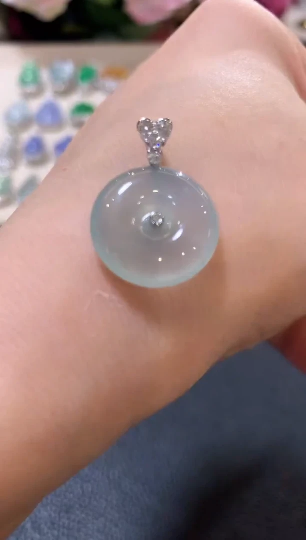 吊坠(不含链)18K金镶嵌翡翠z50