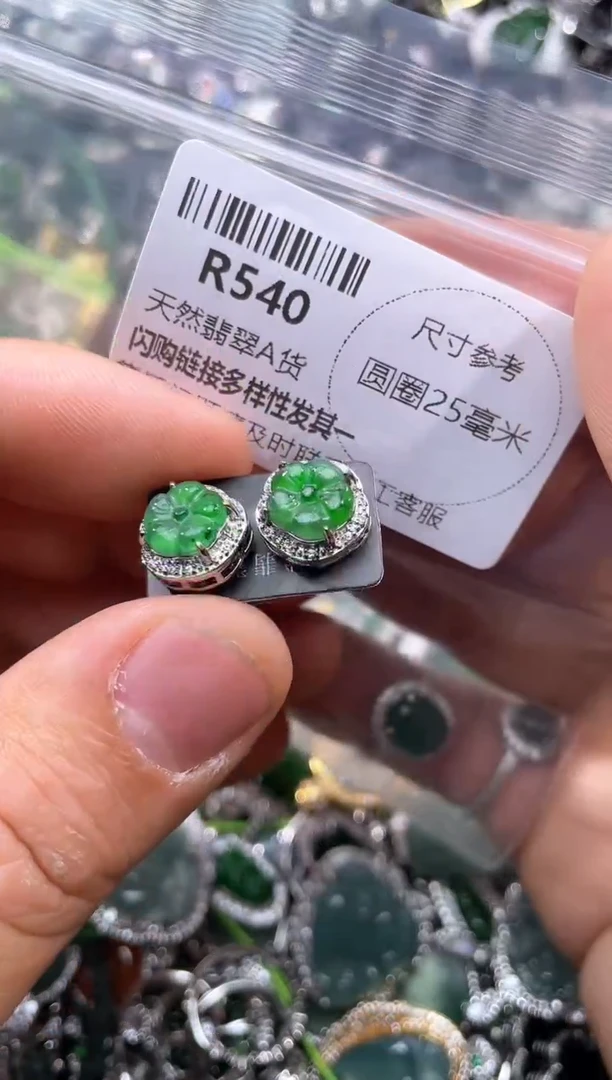 【闪购商品】翡翠颈饰未镶嵌R540耳钉