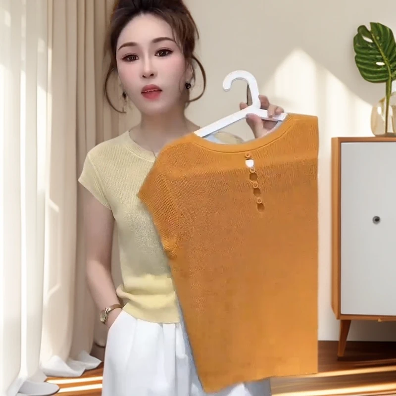 2025夏季新款宽松显瘦气质薄款上衣欧货后背小众炸街高级感女装