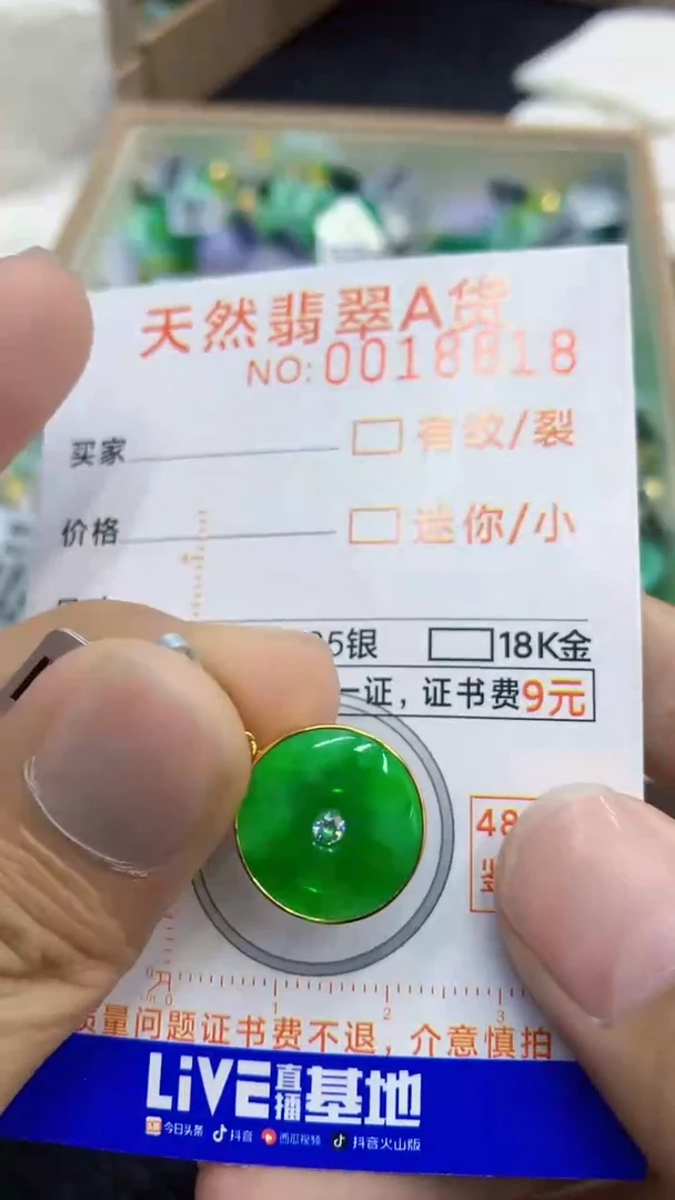 翡翠未镶嵌吊坠(不含链)             1