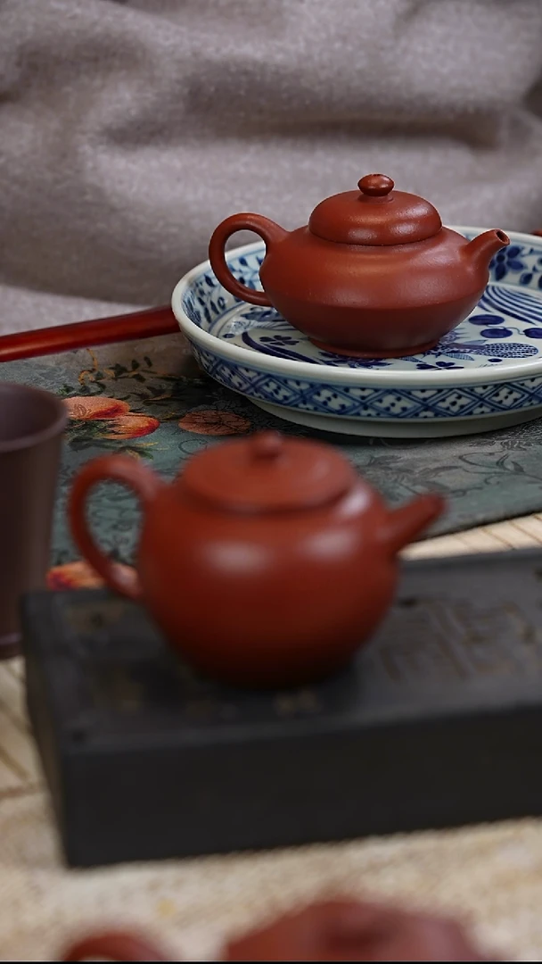 茶壶紫砂清**月紫罗兰  红皮龙 桃花泥