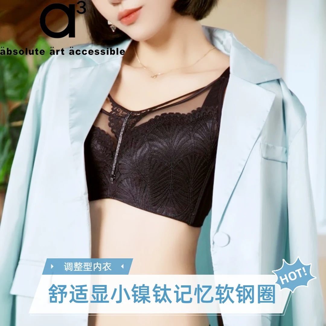 a3【二次提拉】设计师•调整大胸怀显小调整型提臀内衣薄款文胸蕾丝