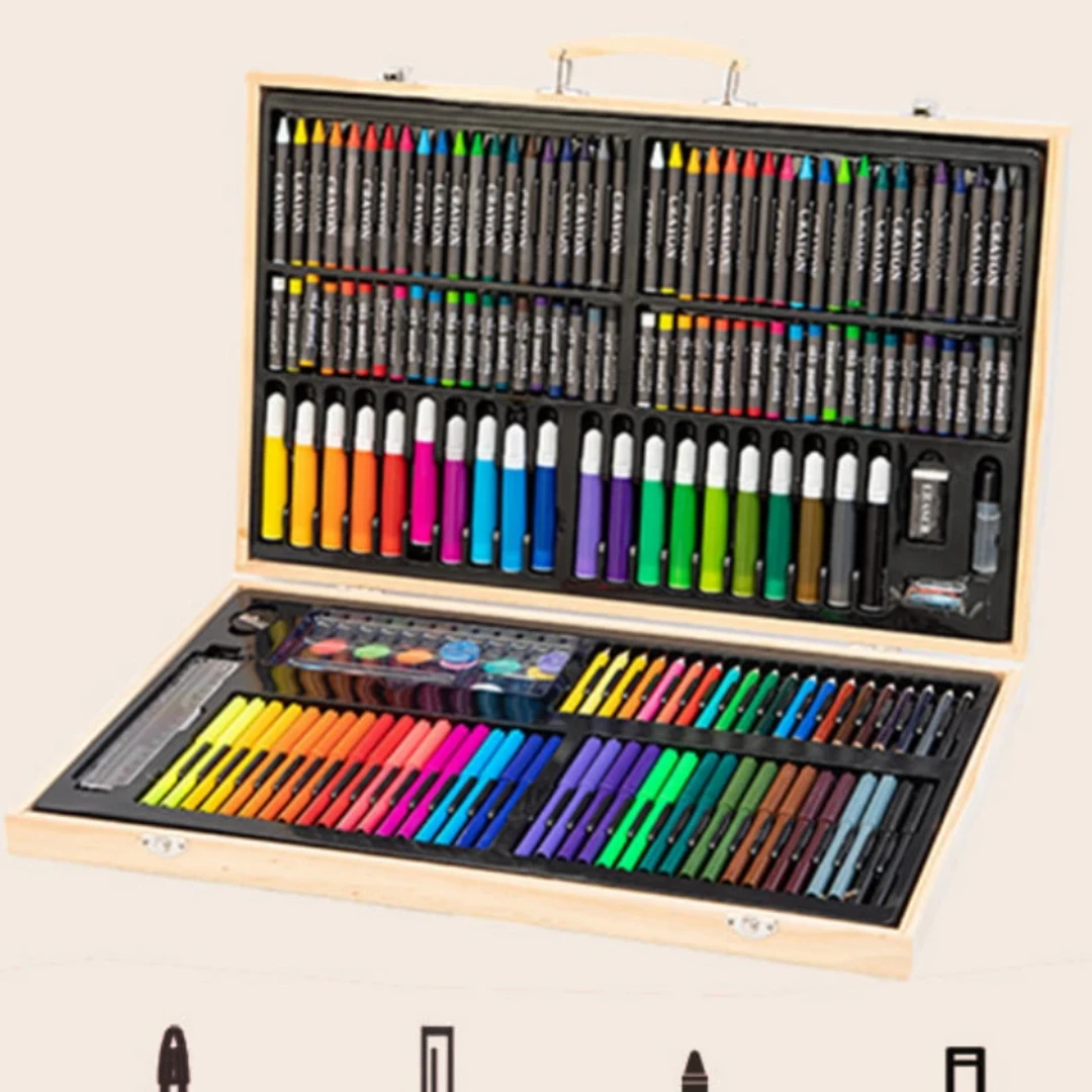 m-木盒水彩笔套装（随机发）