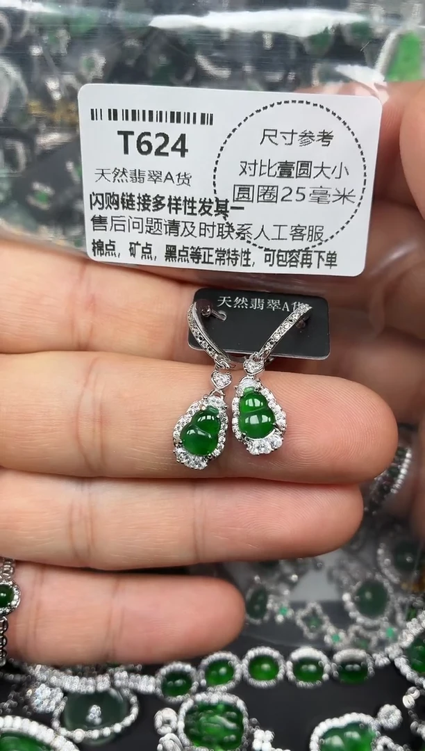 颈饰未镶嵌翡翠T624耳扣