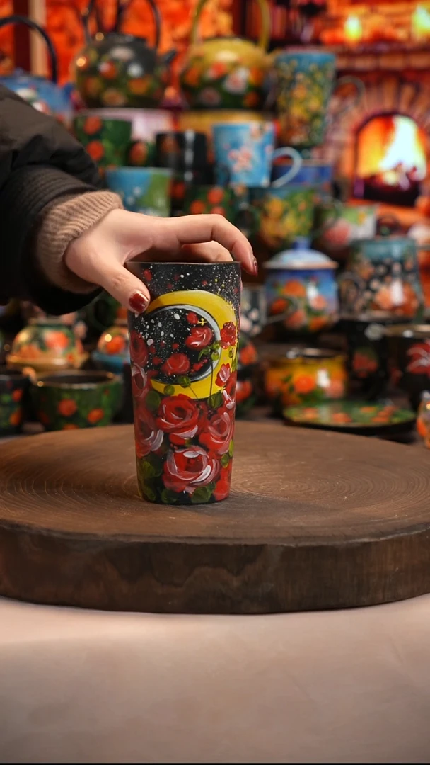 油画  釉下彩   杯子