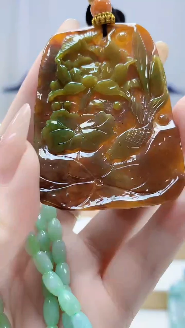 未镶嵌定制翡翠4812DD-毛货挂件赠珠链11