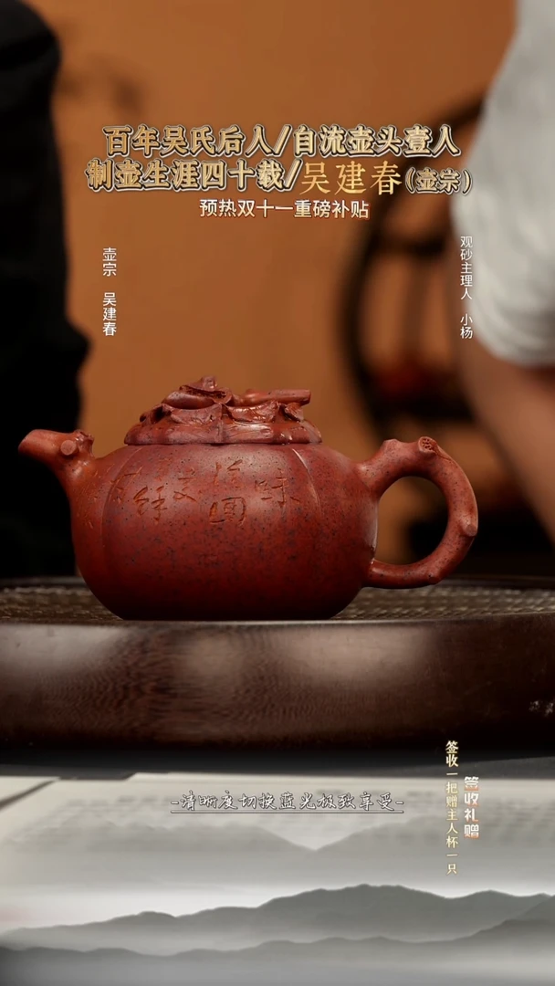 茶壶紫砂59 铁血砂 柿圆壶 310c