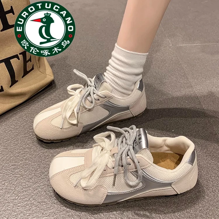 欧伦啄木鸟德训鞋女阿甘鞋2025春季新款休闲板鞋运动鞋时尚单鞋潮