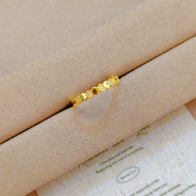 【琪琪专享】足金999 蜂巢戒指 6D工艺 双12大促圣诞节