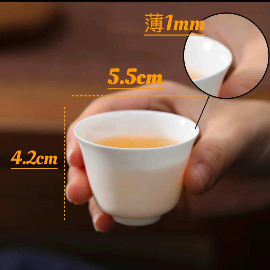 潮州高骨瓷闻香杯高杯50毫升超薄胎聚香杯高档红茶普洱白茶品茶杯