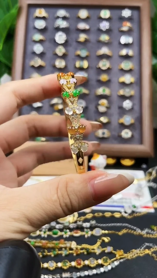 银S925镶嵌手镯翡翠02