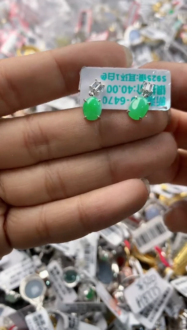 银S925镶嵌戒指翡翠181818----5