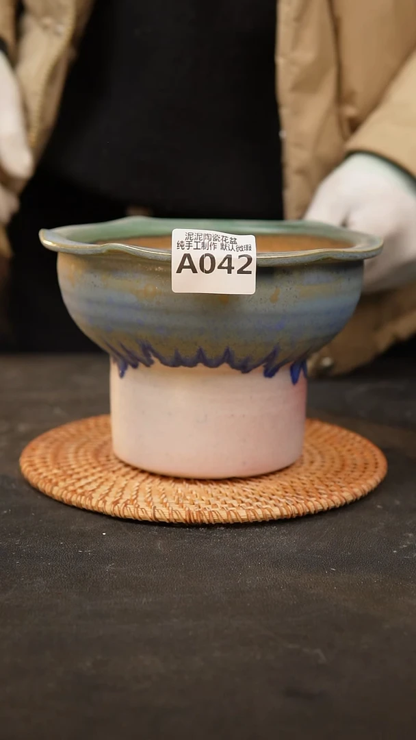 【闪购商品】瓷片042泥泥手工花盆