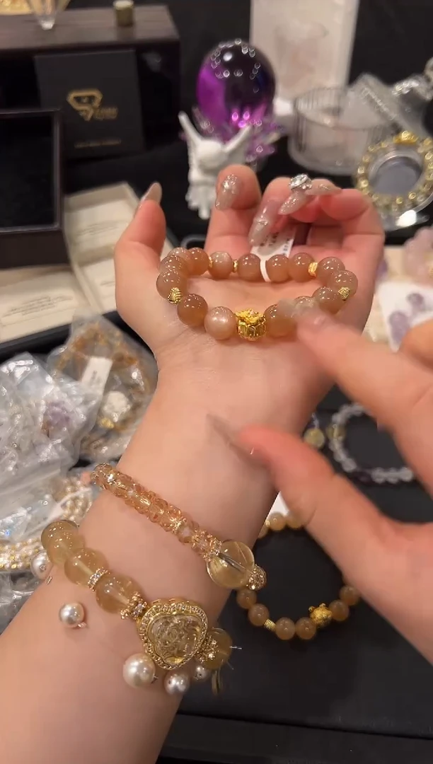 未镶嵌手链水晶太阳石设计款手串