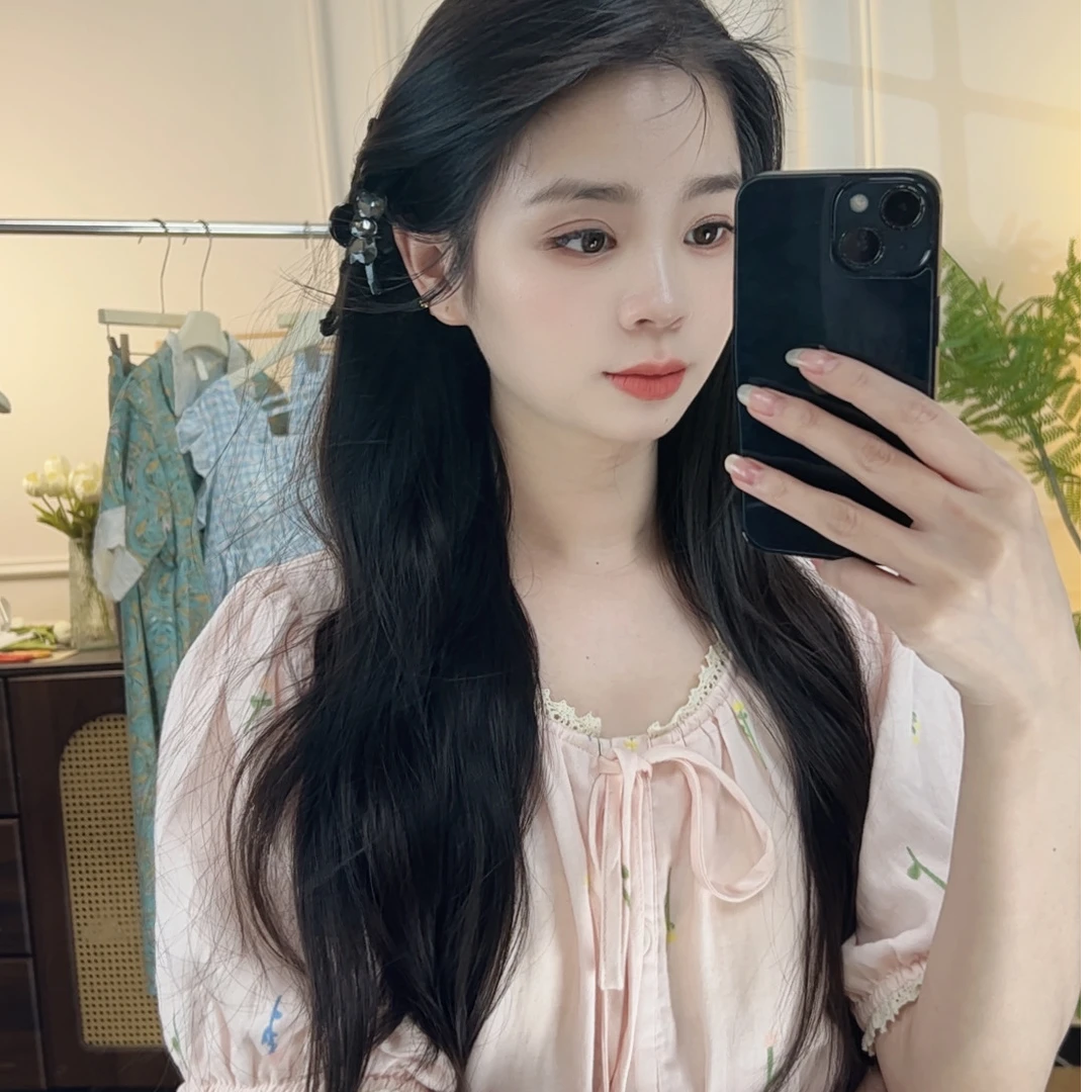 【带胸垫】茉莉花夏季短袖短裤睡衣女休闲印花甜美家居服套装可外穿