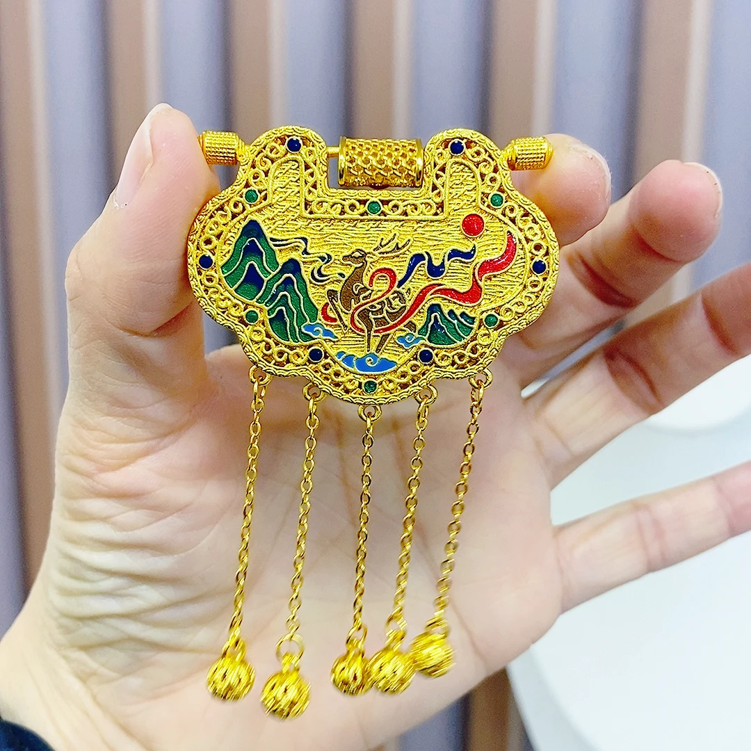 一路有你天子门生锁吊坠