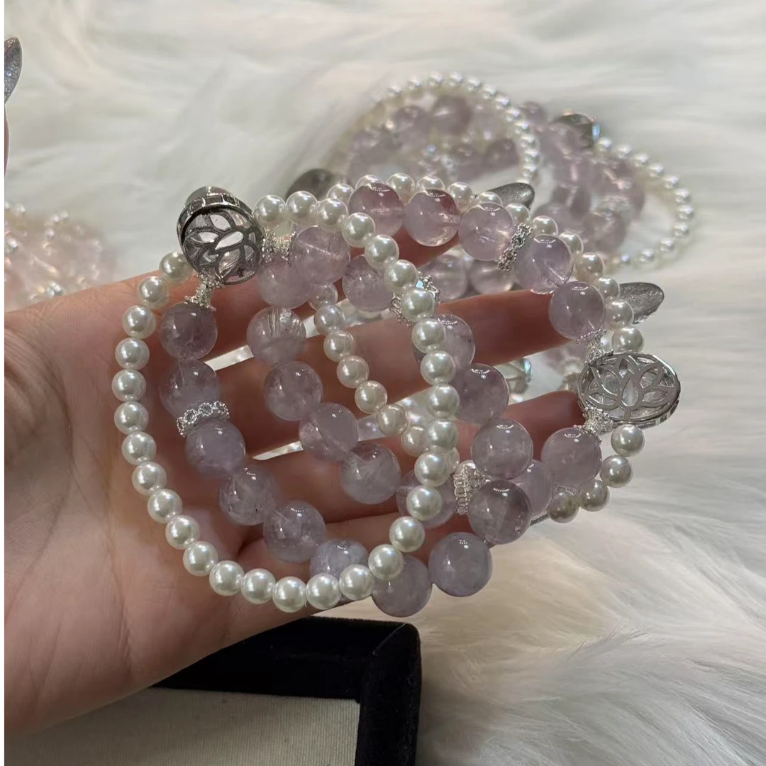 紫兔毛时尚水晶手链LY1213