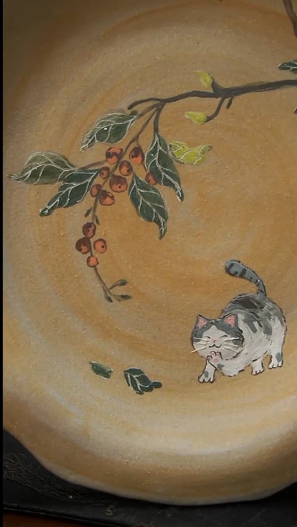 茶壶紫砂手捏猫咪奶酪盘