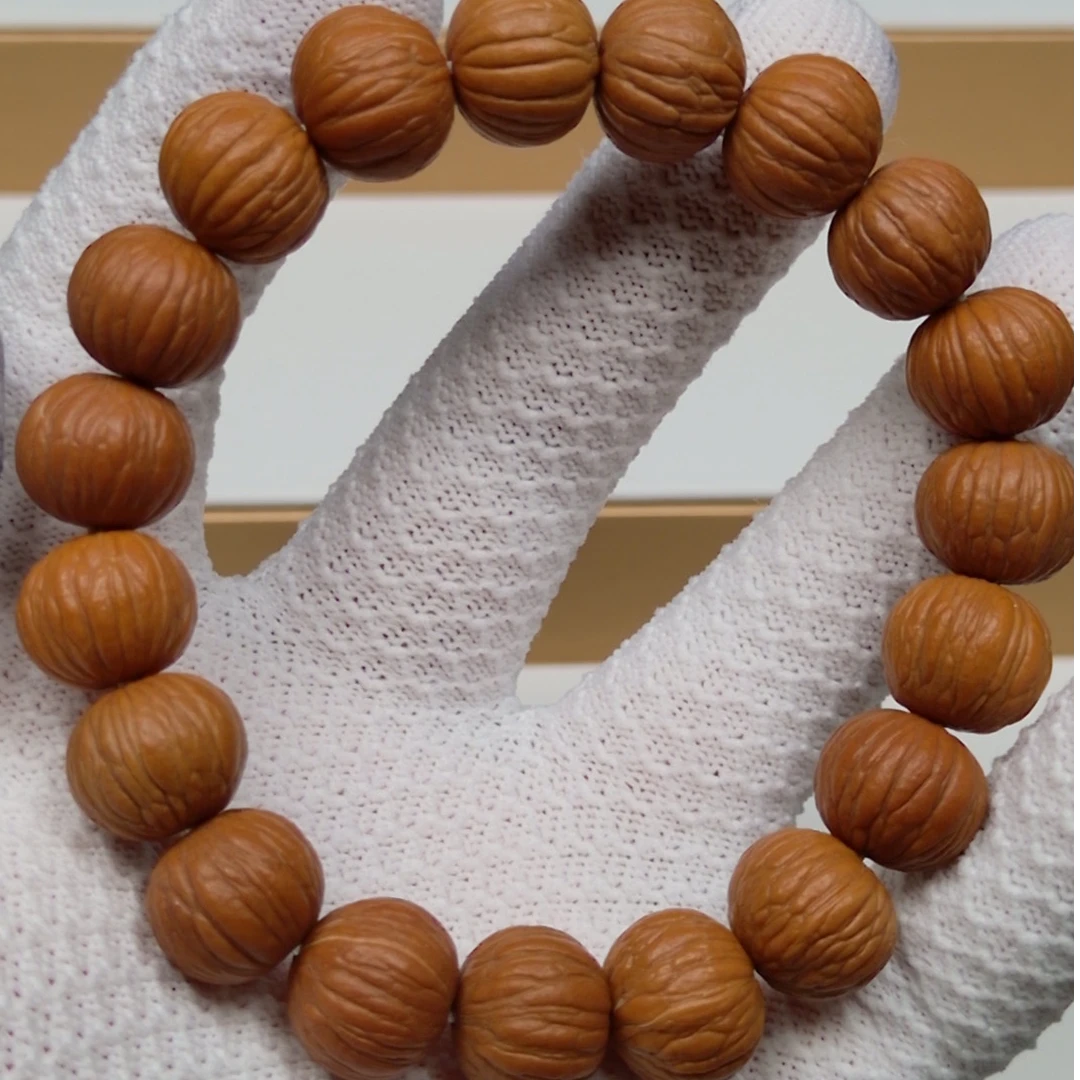 【繁槿一念】猴头核桃手串  原皮原色 打底 凤羽