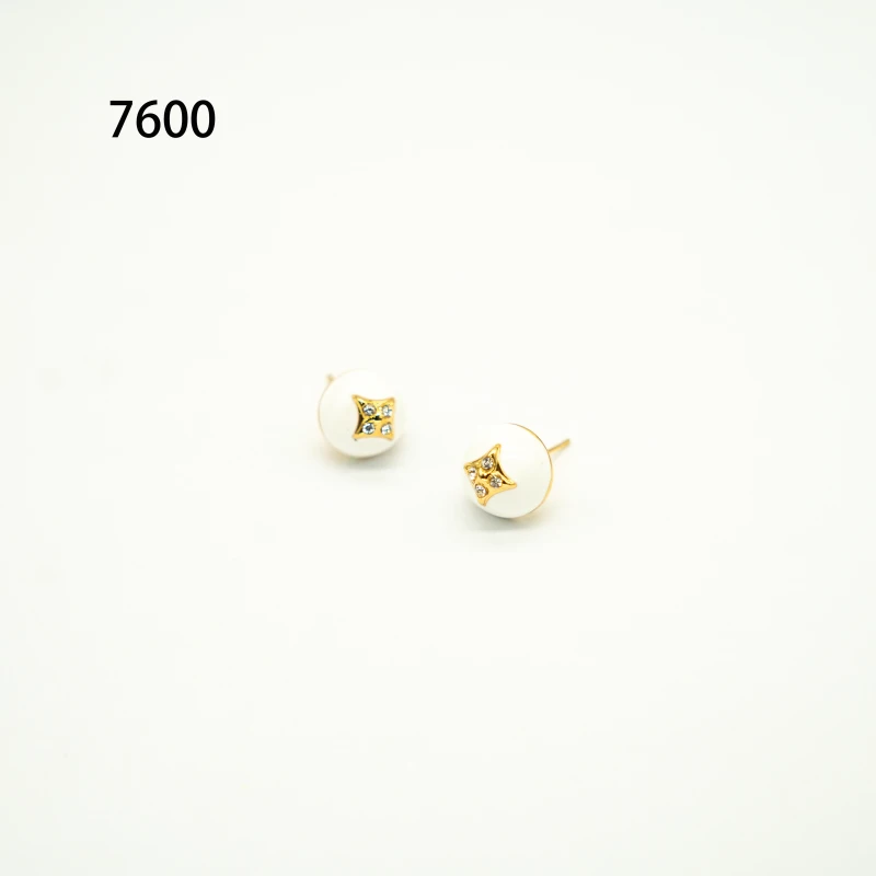 钛钢锆石耳饰 7600-高版精选设计感精致原版饰品
