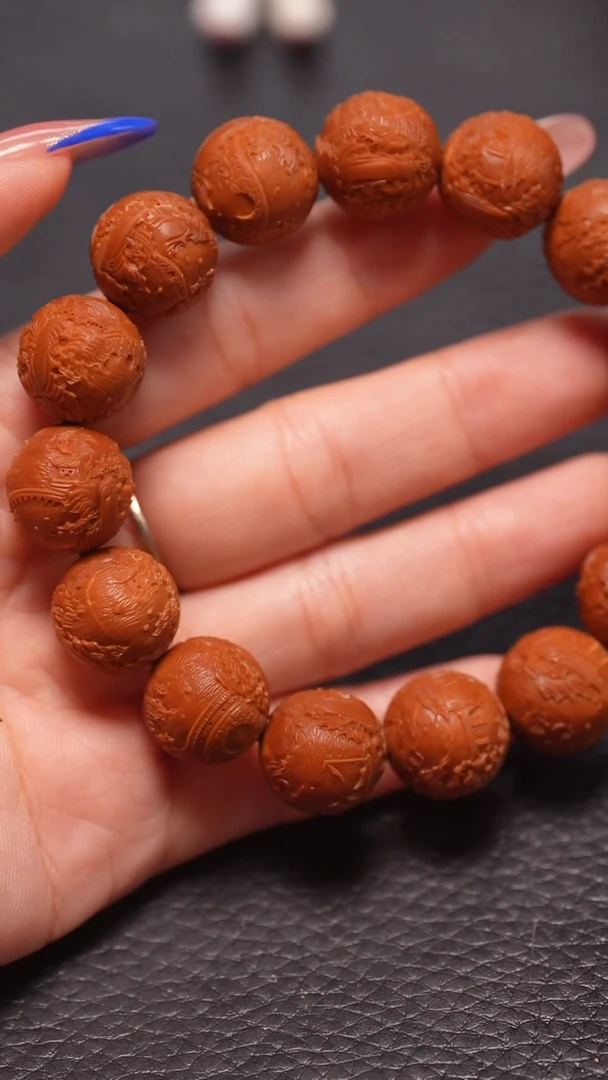 手串橄榄核1.5/正圆满工锦绣山河