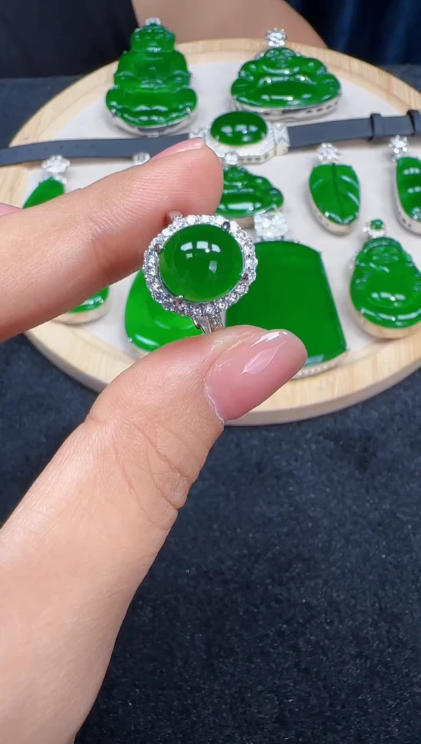 未镶嵌定制翡翠翡翠戒指9