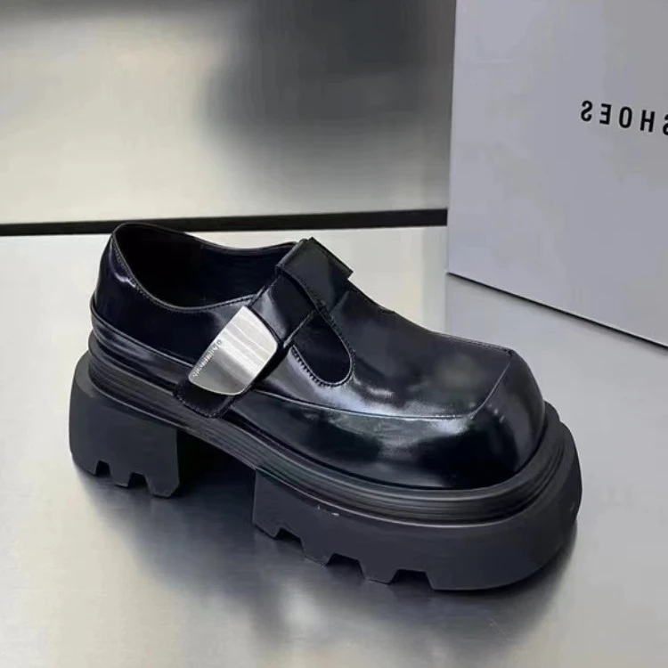 2024厚底乐福鞋圆头乐福鞋女鞋单鞋时尚休闲百搭复古 LQ09