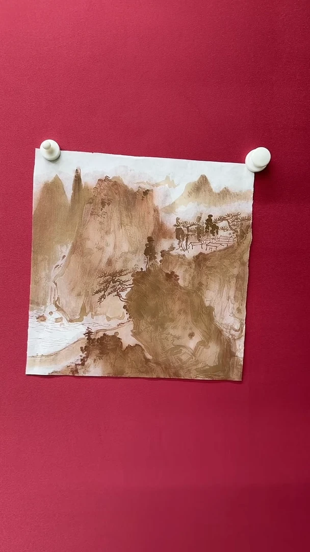 国画戴建民1平尺山水作品